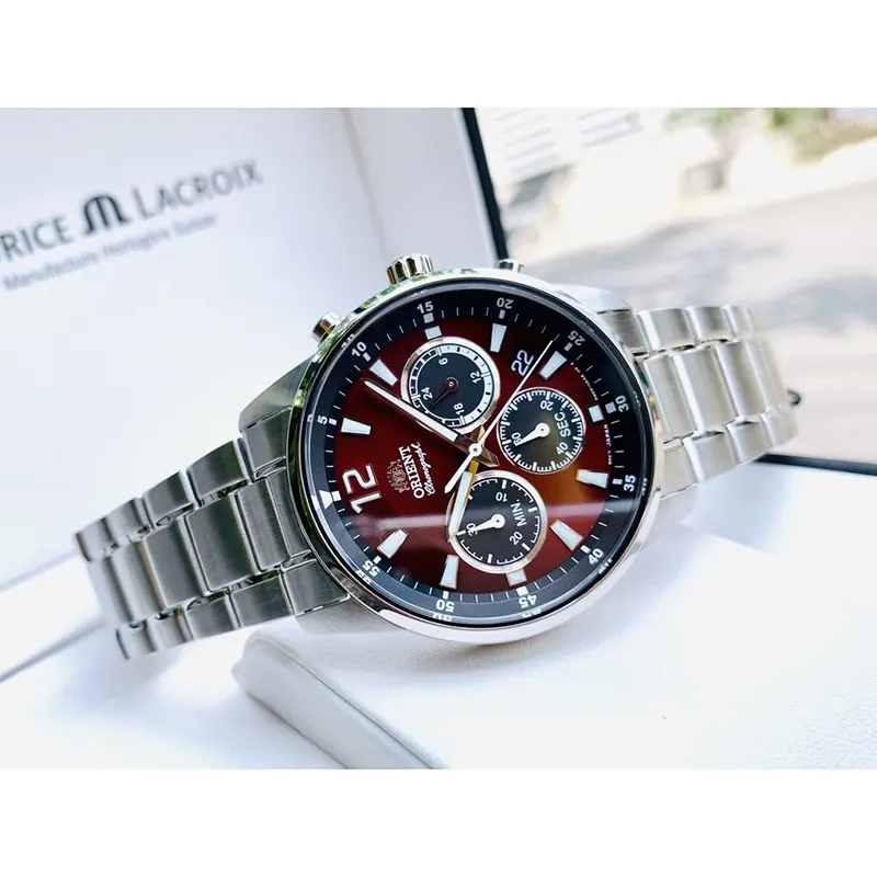 Orient Chronograph Maroon Dial Men's Watch | RA-KV0004R10B